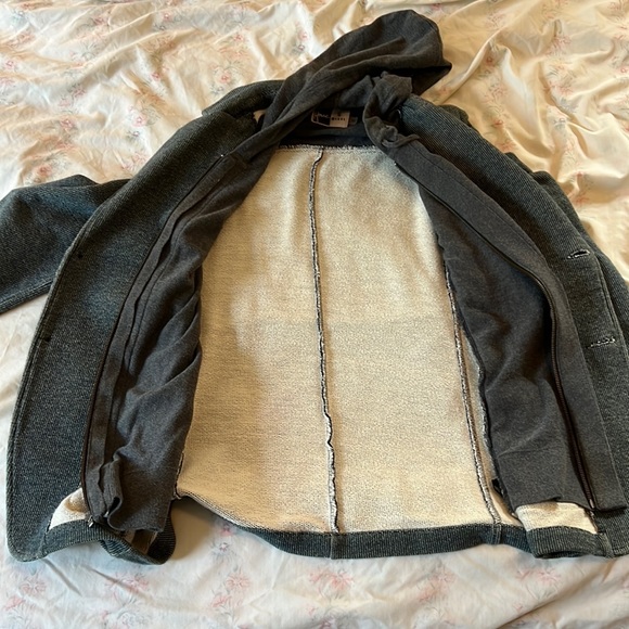 Men’s Large gray Howe zip-up and button-up jacket with hoodie attached inside - Picture 4 of 8